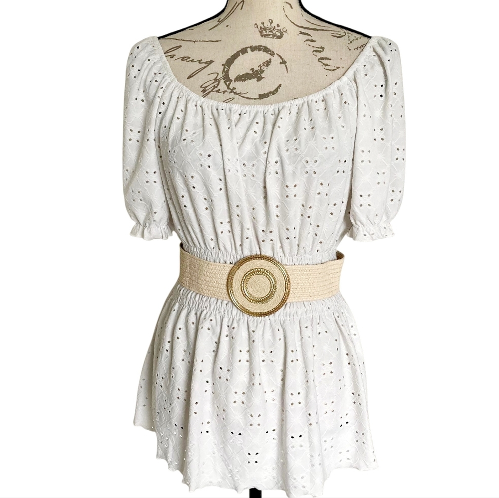 Boho Corset waist Boho Woven dress belt wide stretch elastic summer casual belt - Picture 4 of 14